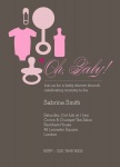 Baby Bag Pink - Baby Girl Shower Invitations
