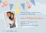 Rattles n' Pins Blue - Couples Baby Shower Invitations 