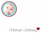 Ruby Red Love - Baby Boy Thank You Cards