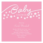 Pink Shower Flower - Baby Girl Shower Invites