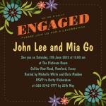 Party Petals Brown - Engagement Party Invitations