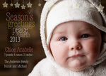 Peaceful Stars -  Christmas Birth Announcement Cards
