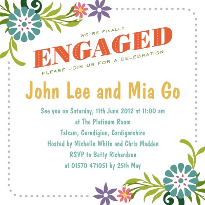 Engagement Party Invitations, Party Petals White Design