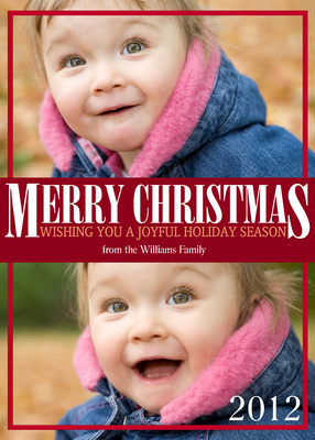 Christmas Cards, Cherry Ribbon Christmas Design