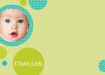 Lime Bubbles - Baby Boy Thank You Photo Cards