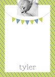 Lime Stripe - Baby Boy Thank You Photo Cards