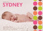 Pop Circles Girl - Baby Girl Announcement Cards