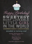 Sweetie Cake - kids party invites