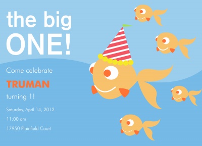 Kids Birthday Invitations, The Big Fish Design