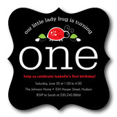 Girl Photo Birthday Party Invitations - Lil Lady Bug