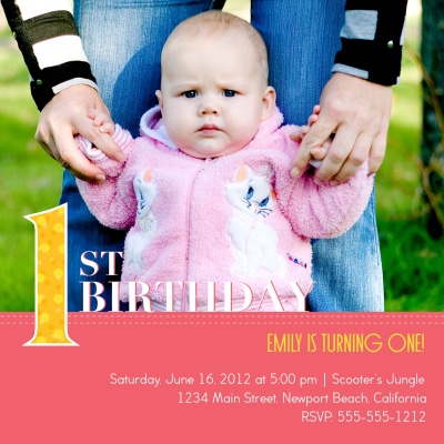 Kids Birthday Invitations, Her Gold Bubbles 1 Design