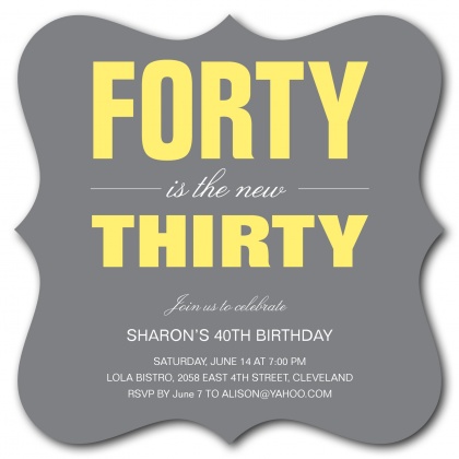Adult Birthday Party Invitations, Forty What? Design