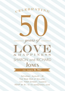 Blue Anniversary Stripe -  Photo Anniversary Invitations