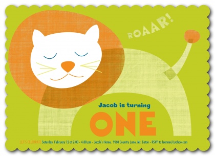 Kids Birthday Invitations, Lion Love Design