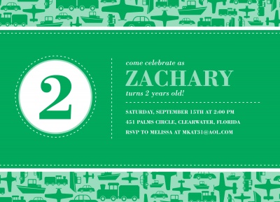 Kids Birthday Invitations, Total Transport Design