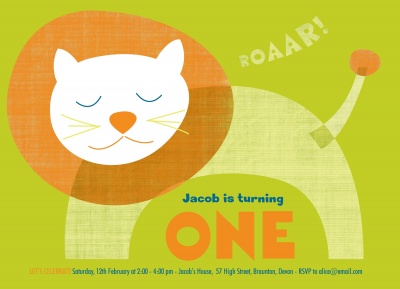 Kids Birthday Invitations, Lion Love Design