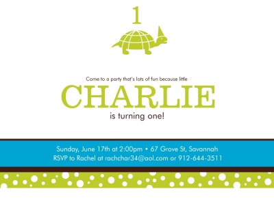 Kids Birthday Invitations, Turtle Fun Design