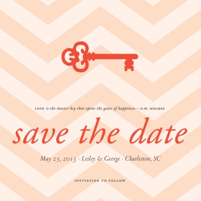 Save the Date Cards, Love n'Key Date Design