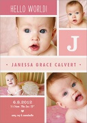  Birth Announcements for Girls - Pink Puzzle Pieces