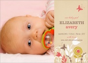 Baby Girl Announcements - Frilly Flower Bed