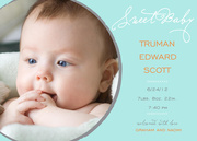 Super Circle Blue - Baby Boy Announcements