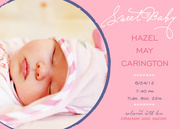 Baby Girl Announcements - Super Circle Pink