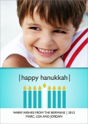 Blue Hanukkah Flame - Hanukkah photo cards
