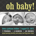 Male Newborn Announcement - Quilt Boy
