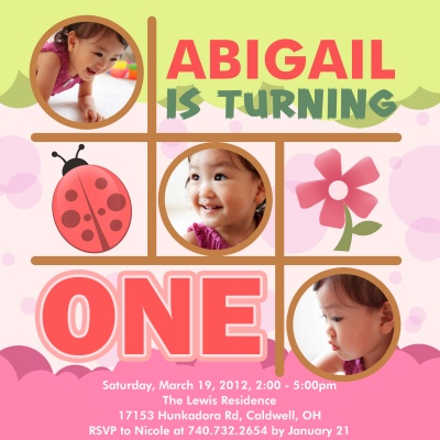 Kids Birthday Invitations, Tic Tac One Design