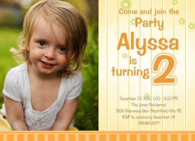 Kids Birthday Invitations, Picket Fence Design