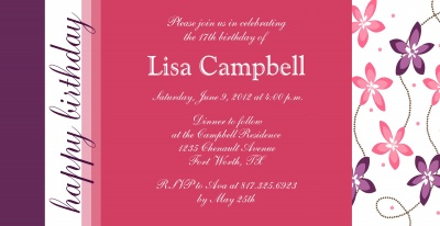 Teen Birthday Invitations, Simply Pretty Design