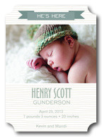 He's Here -  Birth Announcements for Boys