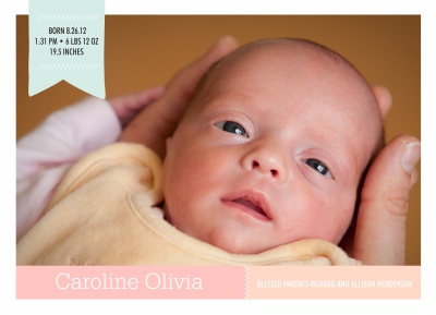 Birth Announcements, Pink Tartan Design