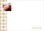 Argyle Babydoll Pink -  Baby Thank You Notes
