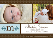  Birth Announcements for Boys - Sky Blue Initial
