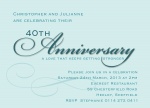 Blue Script -  Wedding Anniversary Invitations 
