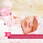 Strawberry Love - Baby Girl Birth Announcements