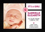Stitch In Time Pink - Baby Girl Announcement Cards