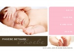Miss Modern Squares - Baby Girl Announcement Cards
