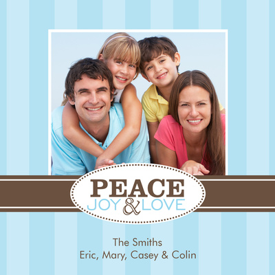 Personalized Holiday Cards, Azure Gift Wrap Design