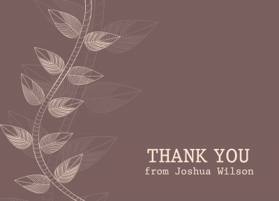 Thank You Cards For Men, Classic Branch Design