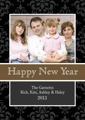 Personalized Holiday Cards, Gold Band New Year Design