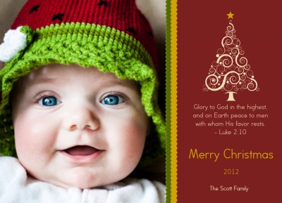 Personalized Holiday Cards, Glory Christmas Design