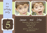 Birthday Invitations - Two Blue Party Ribbons