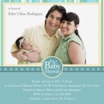 Photo Baby Shower Invites - Baby's Aquitaine Stripe