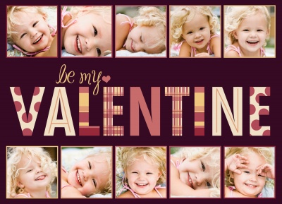 Valentines Cards, Pink Love Collage Design