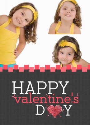 Valentines Cards, Pinky Squares Design