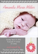  Birth Announcements for Girls - Peony Wreath