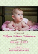 Mint Fleur - Baby Girl Announcements