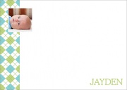 Argyle Babydoll Blue - Baby Thank You Cards